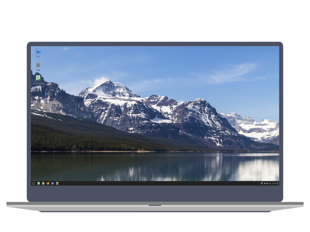 Laptop with Budgie Desktop on Solus